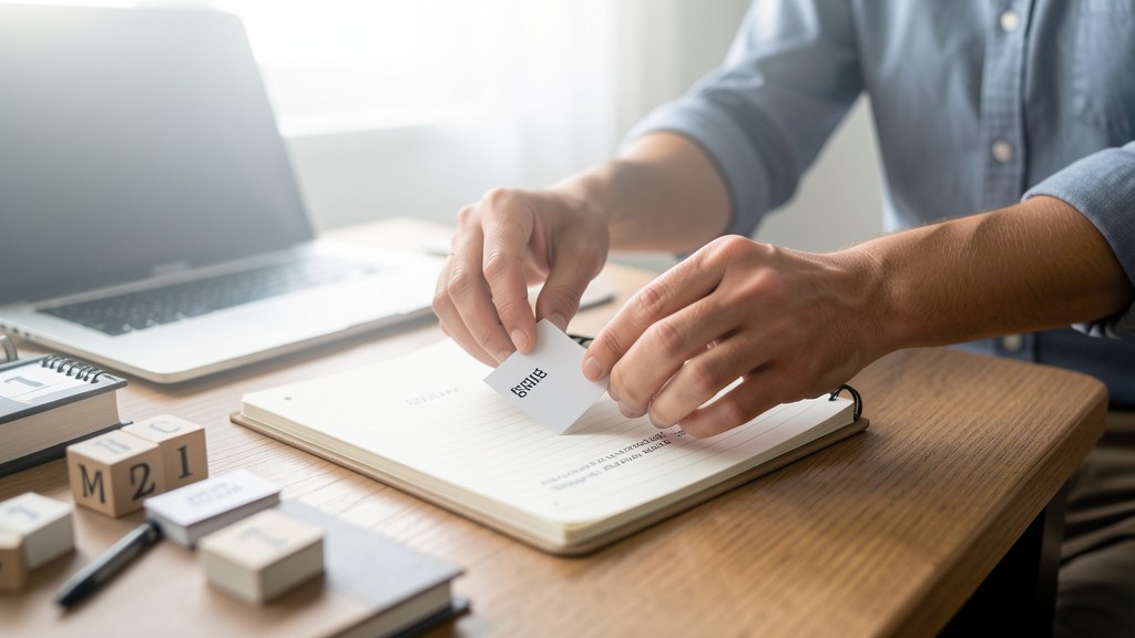 Content brief template components spread across a planning desk
