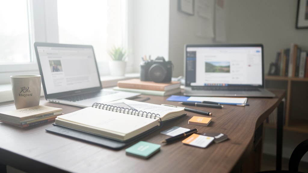 Revenue metrics workbook with pageview bars and click-rate calculation blocks